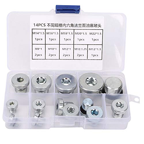 14 Pcs Oil Pan Drain Plug Set Wide Application Range Very Practical Made of Fine Material Portable Box Suitable for Water Pipes Machinery Beer Convenient Carrying Storage