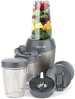 Salter EK2002SILVERV2 NutriPro Super Charged Multi-Purpose Nutrient Extractor Blender, 1 Litre, 1200 W, Silver