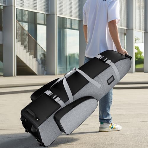 APTY Padded Golf Club Travel Bag with Wheels, Golf Luggage Case Cover for Airline - with Adjustable Support Rod, Luggage Lock, 1200D Wear-Resistant Oxford, Waterproof Coating - Thumbnail 7