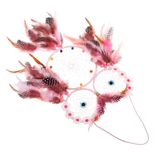 STOBAZA Owl Dream Catcher Wall Hanging Decor Whimsical Owl Shaped Bedroom Ornament for Easy to Install Boho Style Home Decoration for Rooms