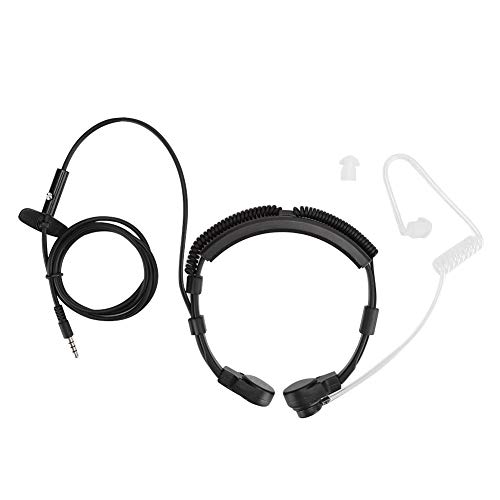 Serounder Throat Mic Earphone,3.5mm Microphone Earphone PTT Adjustable Concealed Air Conduit for Smartphone