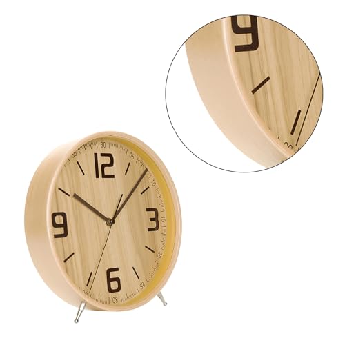 Reloj de escritorio analógico de madera para dormitorio 6