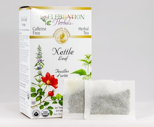 Celebration Herbals Organic Nettle Leaf Tea Caffeine Free, Feuilles D'ortie - 24 Herbal Tea Bags