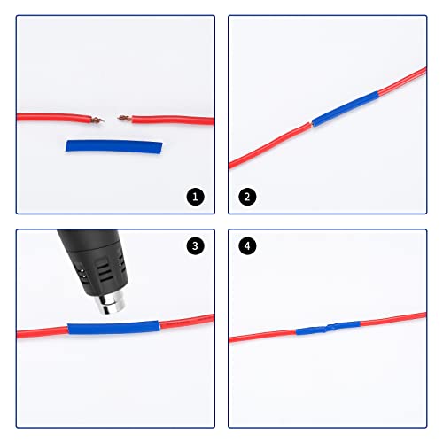 800 Pcs Heat Shrink Tubing Kit, Shrink Wiring Wrap Tube Tubing Assortment KIt, Electrical Insulation Cable Sleeve Heat Shrink Tubing, Ratio 2:1-5 Colors/12 Sizes - Image 4