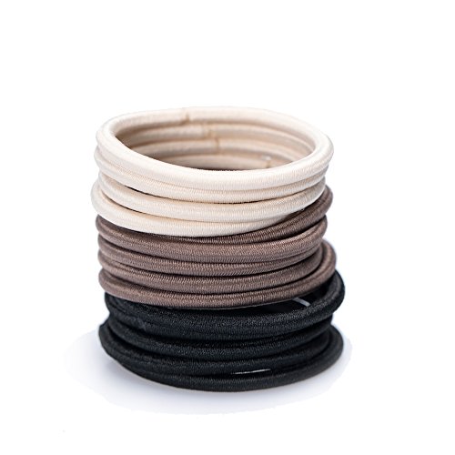 YUI Galleria Hair Accessories Value Set for Women Hair Ribbon Ties Elastic Band Hair Coil Ponytail Holders Hair Ring Black Brown Beige(45 count)