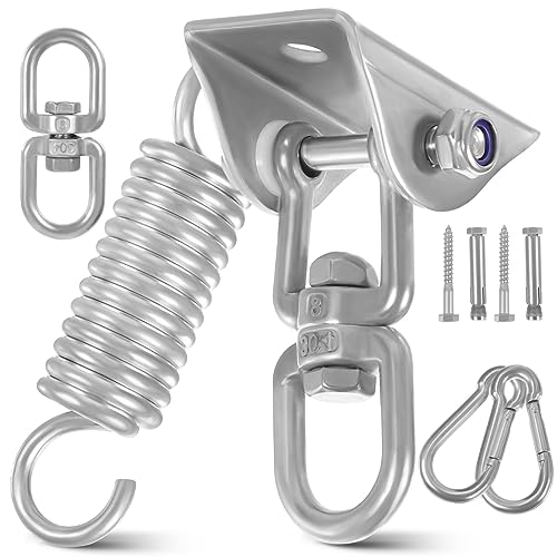 HANABASS 1 Set Heavy Duty Hanging Kit with Snap Hooks and Screws for Hammocks Recreational Swings and Playground Equipment Rotation