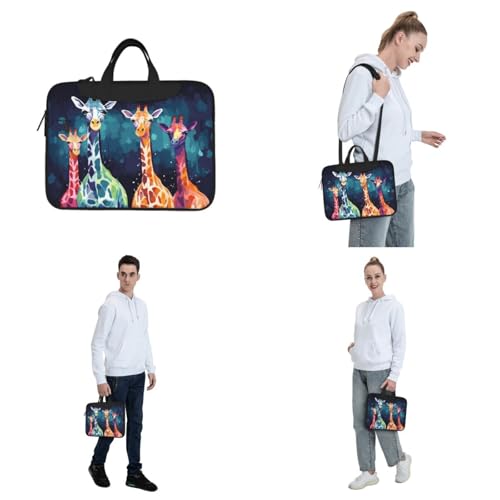 Bolso porta portátil con diseño de jirafa colorida miniatura 7