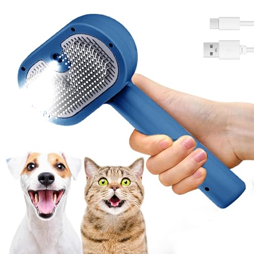 Steamy Cat Brush, 3 in 1 Spazzola a Vapore Per Gatti e Cani, Spazzola Elettrica per Pettine Massaggiante per Animali Domestici per massaggio,cura e depilazione