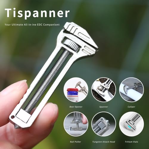Giyofom Mini Multitool Wrench,Compact Multitool, Multifunctional Beer Bottle Opener,Mini Spanner for Repairing Camping Hiking-A - Image 4