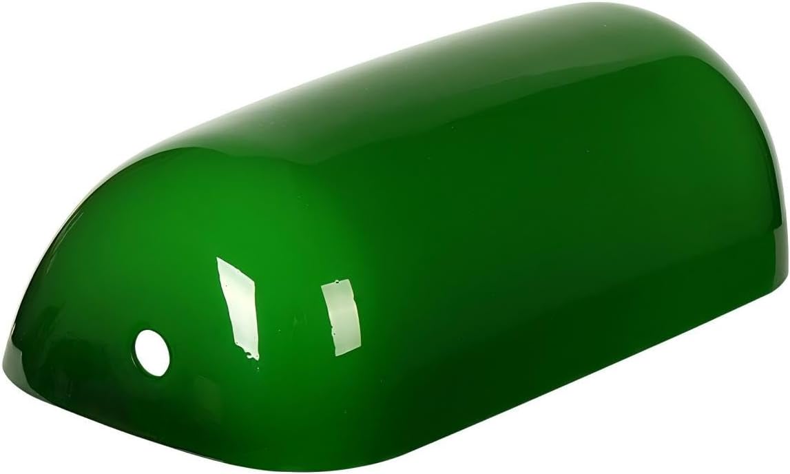 Green Glass Banker's Lamp Shade Replacement Cover L8.85 W5.11,with E26 socket Pull Chain Switch