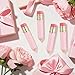 Pineraap 10 Pieces 5ml Lip Gloss Tubes Pencil Shape Empty Lip Gloss Bottles Clear Plastic Lip Balm Container Refillable Lip Oil Lipstick Tubes Portable Lipgloss Packaging Tubes for Women Girls (Pink)