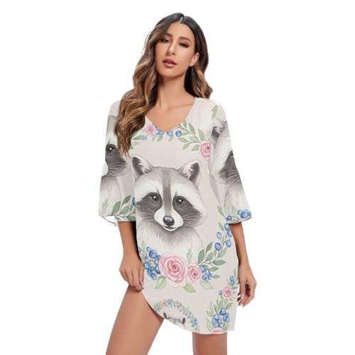 Robe courte en mousseline beige fleurie idéale pour vos journées d'été