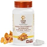 Crown Fungi Dried Chanterelle Mushroom Powder capsules, Convenient Tablet Format for Busy Lifestyles, Travel...