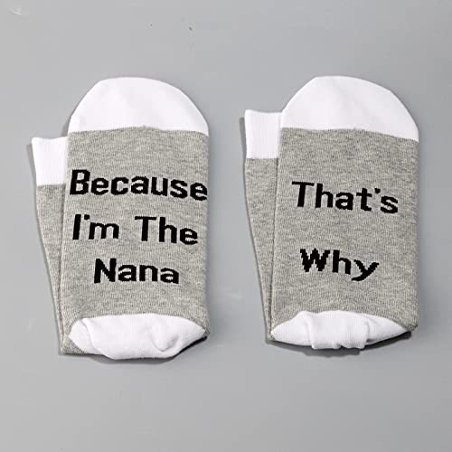 Image of LEVLO Mother's Day Because I'm The Mimi That's Why Socks Mother Birthday Gifts (2 Pairs-Mid Calf-Mimi)