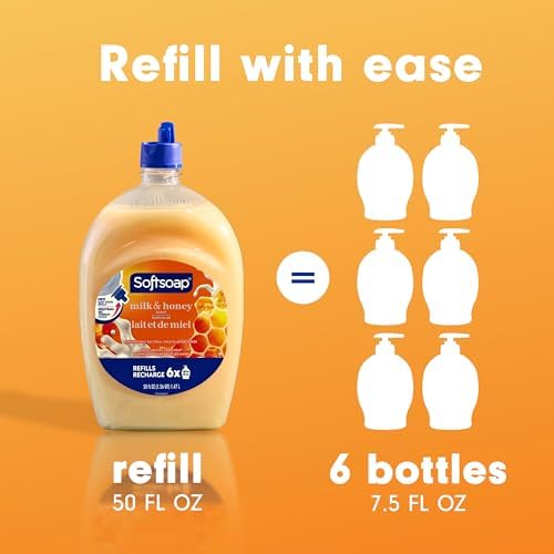 Softsoap Moisturizing Liquid Hand Soap, Milk & Honey Scent, 50 fl oz Refill - 5