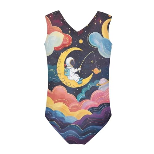 Image of Fashion Print One-Piece Swimsuits for Girls,Soft Stretchy One Piece Bathing Suit Quick Dry Beach Swimwear 5-14 Years