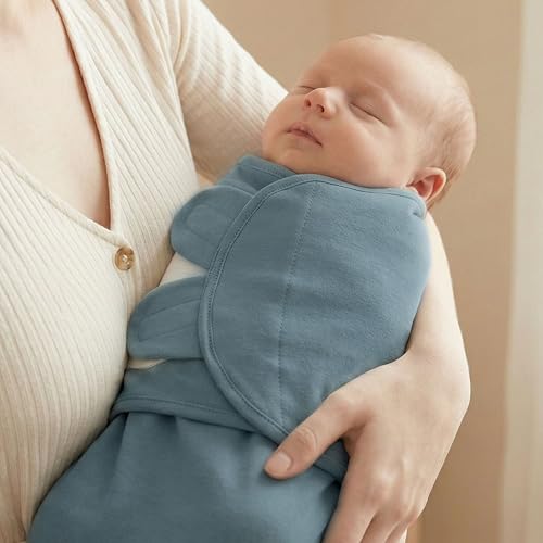 Image of GLLQUEN BABY Swaddles for Newborns 0-3 Months, Adjustable & Easy Fastener | 3-Pack, Baby Boy Swaddles Organic Cotton Womb-Like Nursery Swaddling Blanket reduces startle reflex, Soft & Skin-Friendly