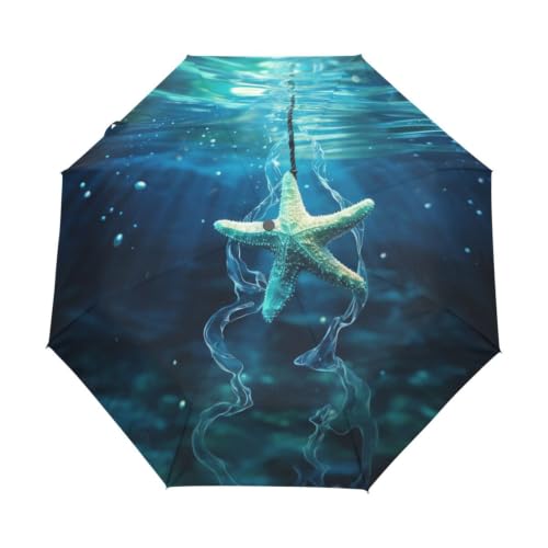 Parapluies ultra-léger anti-UV étoile de mer avec ouverture automatique intégrée