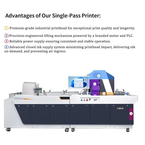 Image of High-Speed Single-Pass Inkjet Printer, Automatic Digital Inkjet Printer, Mass Production Logo, Text and Image Printer, Suitable for Pizza Boxes, Paper Bags, Cardboard, cartons, Paper Packaging, etc.