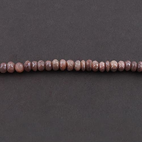 Perles rondelles pierre de lune facettée argentée LKBEADS 9mm fil 14''
