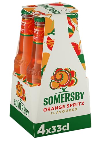 Somersby Orange Spritz Cider 0,33 l Flasche, 24 Glasflaschen fruchtiger Cider mit bittersüßem Orangen-Geschmack mit 4,5 Prozent Volumen ohne künstliche Farb- und Aromastoffe (24 x 0,33 l)
