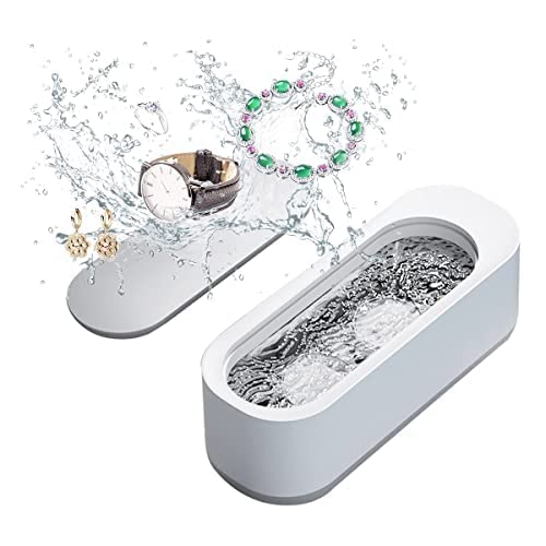 Ultrasonic Jewelry Cleaner,250 ML Portable Professional Household Ultrasonic Cleaning Machine for Jewelry for Cleaning Jewelry,Ring,Necklaces,Eyeglass,Watches,Razors,Makeup Brush,Coins, Dentures,Toys