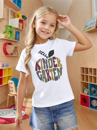 Image of Kindergarten Shirt for Girls First Day of Preschool Shirt Back to School T Shirt Summer Short Sleeve 3-7 Years