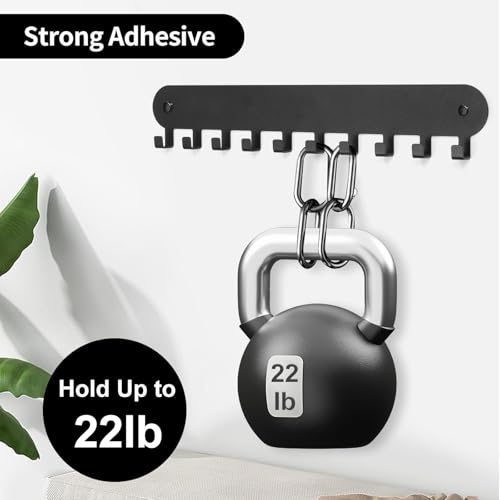 2 Pack Key Holder for Wall,Key Hooks with 10 Hooks,Key Holder Wall Mount Self Adhesive, Key Rack for Wall No Drill for Living Room, Kitchen, Bathroom, Garage (Black) - Image 5