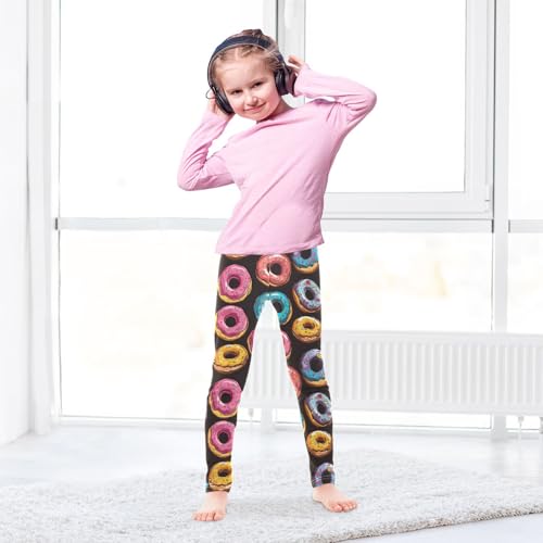 Cartoon Donuts Colorful Girls Casual Leggings for Kids Printed Long Pant Bottoms Stretch and Soft4