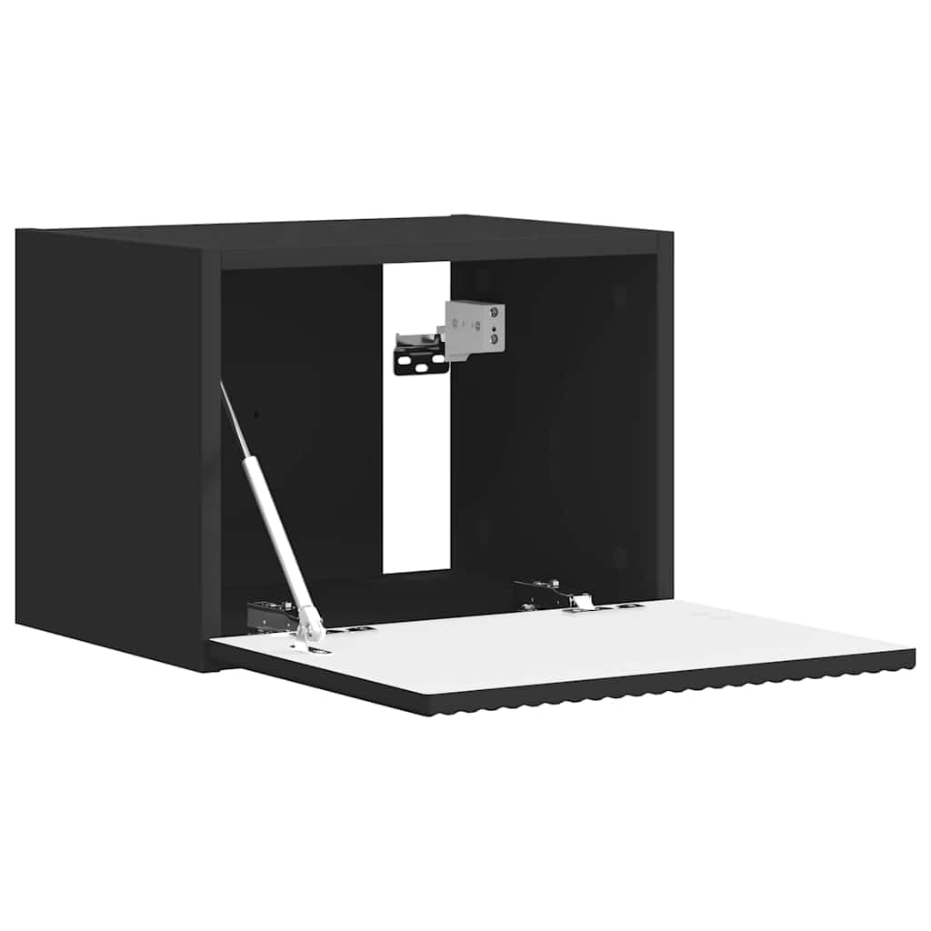 Mobile da parete per TV, nero, in legno, 39 x 31 x 29,5 cm, con montaggio a parete e spazio per soggiorno, camera da letto, gaming, home theatre