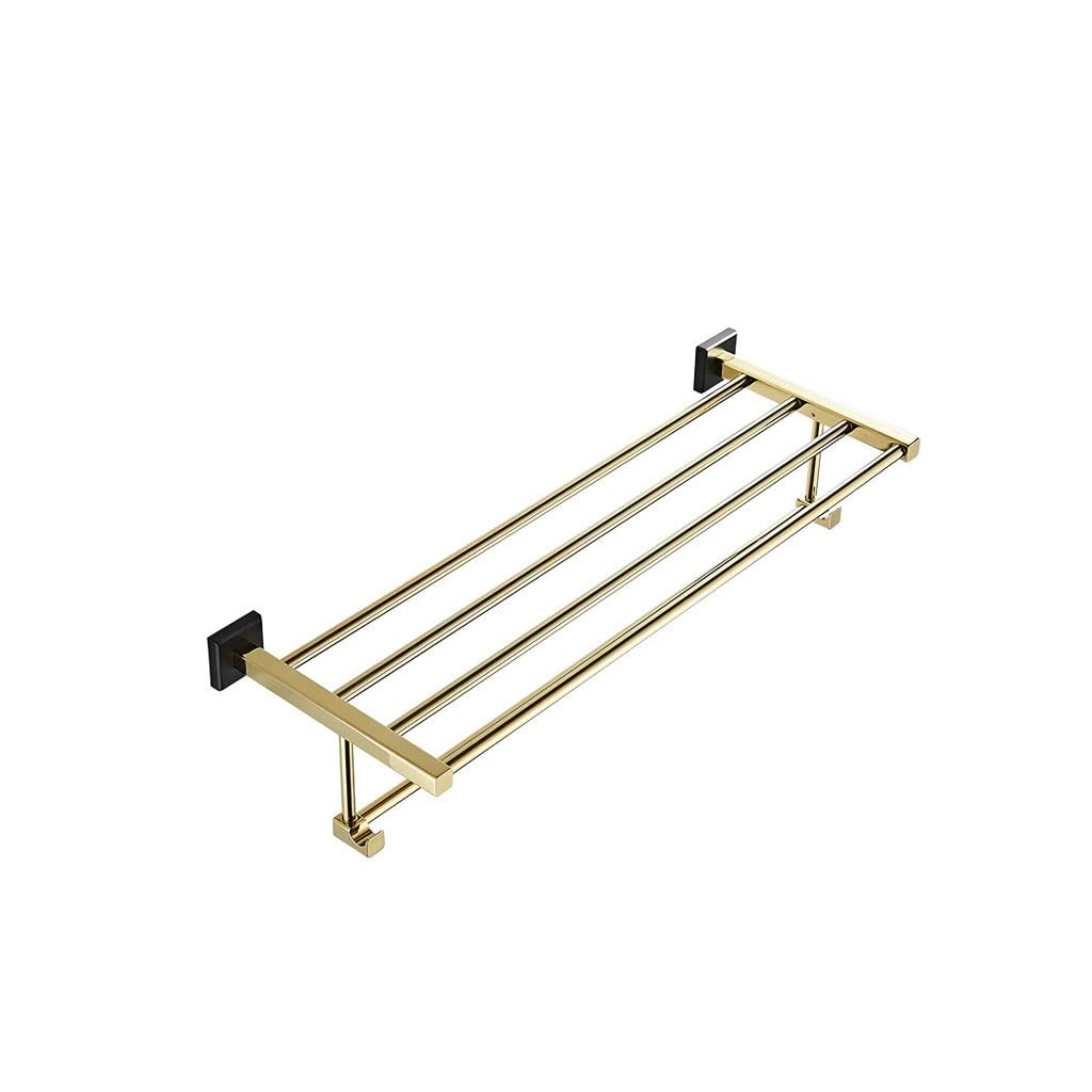 JvFbjLF Brass Towel Rack Shelf Bathroom Bathroom Hardware Hanging Bathroom Towel Rack Black Gold Towel Bar