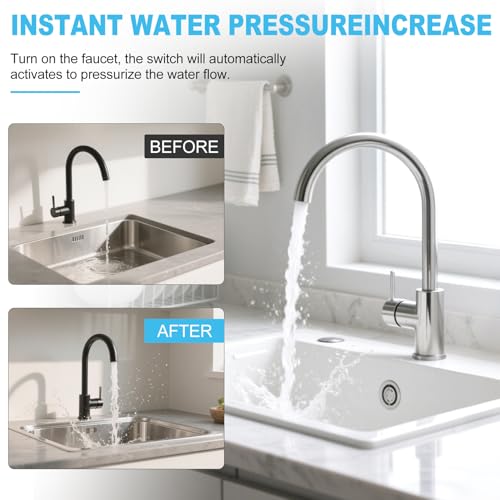 120W Home Water Pressure Booster Pump with Automatic Water Flow Switch, 115VAC, 396 GPH, 21.7 PSI, Automatic Home Pressure Booster Pump for Household Kitchen Bathroom