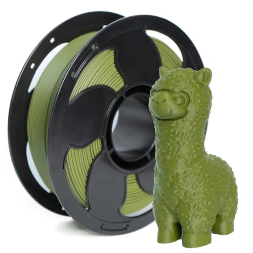 Image of Matte Army Olive Green PLA 1.75mm 1kg 600mm /s High Speed 3D Filament FDM | Matte finish Hide layer lines No tangle Easy Fast printing 1kg spool 2.2lbs Beautiful prints for Printer Bambu Snapmaker AMS