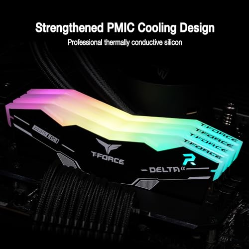 Image of TEAMGROUP T-Force Delta Alpha RGB DDR5 Ram 32GB Kit (2x16GB) 6000MHz (PC5-48000) CL38 Intel XMP 3.0 & AMD Expo Compatible Desktop Memory Module Ram Black FF7D532G6000HC38JDC01