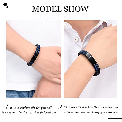 zeqingjw Cremation Memorial Urn Bracelet Made of Genuine Leather, Stainless Steel Cremation Bangle Keepsake Urn Bracelet for Ashes3