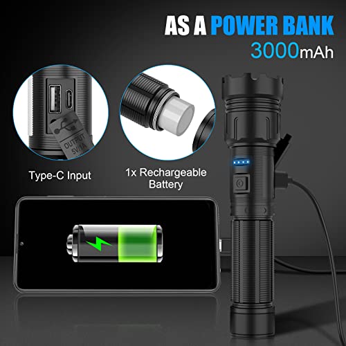 Itoncs Flashlights High Lumens, 3500 Lumens Super Bright Magnetic Flashlight With Cob Work Light, Ipx67 Waterproof, 3+4 Modes, Xhp50 Tactical Flashlights For Outdoor Camping Emergency 2 Pack #TOP5