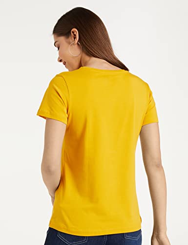 Image of Amazon Brand - Symbol Women Cotton Stretch Regular Fit Round Neck Half Sleeve T-Shirt (Available in Plus Sizes)