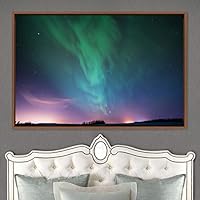 Framed Canvas Wall Art Dayspring Astronomy & Space Contemporary Cosmic Dramatic Green Group Photography Realism - 16x24 inches
