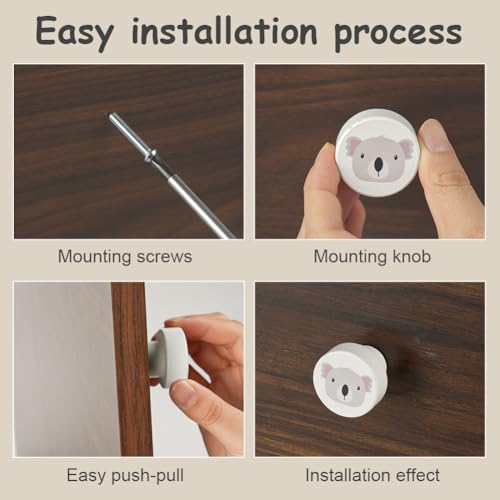 Aolso Wooden Cabinet Knobs, 6PCS Round Furniture Pull Handle - Image 3