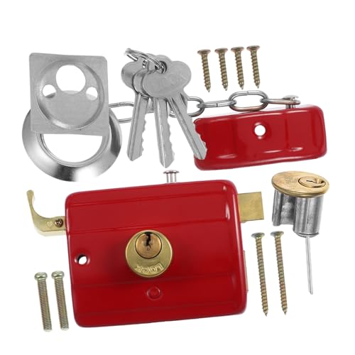 NUOBESTY 1 Juego De Cerradura De Puerta De Madera Con Cerrojo De Seguridad Cerradura De Pestillo De Seguridad Con Llave Cerradura De Puerta Con Cerrojo De Seguridad Cerradura De Borde