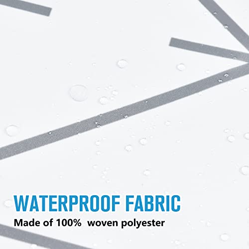 Gixige Extra Long Grey And White Shower Curtain For Bathroom, Modern Herringbone Geometric Striped Decor, Gray Waterproof Fabric, Weighted Hem, With 12 Hooks 72 X 78 Inches #TOP5