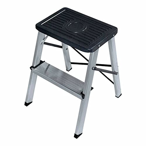 EDM 75050 Taburete Aluminio 2 Peldaños Segun Une En 14183, Multicolor, Talla Única