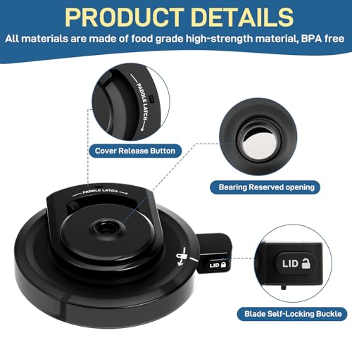Image of Outer Bowl Lid for Ninja Creami Ice Cream Makers, Reusable Ninja Creami Replacement Lid Compatible with NC299AMZ /NC301 /NC300 Series for Ninja Creami Replacement Parts, Creami Accessories (No Paddle)