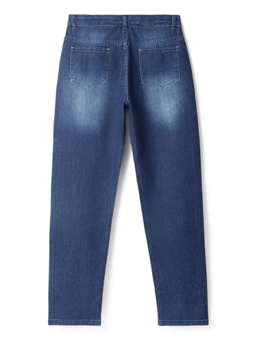 Image of Tales & Stories Boys Slim Fit Denim Jeans | 5-Pocket Stylish Mid-Rise Pants| Durable Cotton Denim Lycra with Button Closure | Casual Wear
