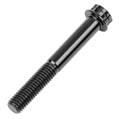 Image of Titanium Flange 12 Point Head M8 x15 20 25 30 35 40 45 50 55 60 65 80mm Screw Bolt Pack of 4 (Black, M8x80mm)