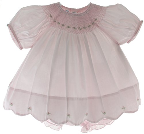 Feltman Brothers Infant Girls Pink Smocked Dress & Bloomer Set Baby Clothes (9M)