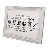 The Armor of God Christian Desktop Framed, Ephesians 6:10 Bible Verse Wooden Plaque Sign Décor – Religious Home Decor, Unique Gift for Faith & Inspiration, Christian Gift Spiritual Battle