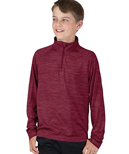 Image of Charles River Apparel Kids' Youth Space Dye Performance Quarter Zip Pullover