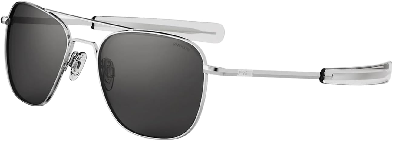 Randolph Eyewear Aviator Sunglasses for Men & Women โ Non-Polarized & Polarized Lenses Bright Chrome UV Protection Sunglasses