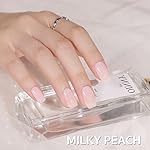 GAOY Sheer Light Pink Gel Nail Polish, 16ml Jelly Milky White Peach Translucent Color 1352 UV Light Cure Gel Polish for Nail Art DIY Manicure and Pedicure at Home - Image 3